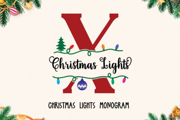 Christmas Lights Monogram: A Charming Decorative Font for Web Design