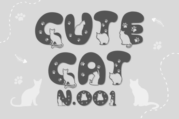 Cute Cat N.001: A Charming Font for Creative Makers
